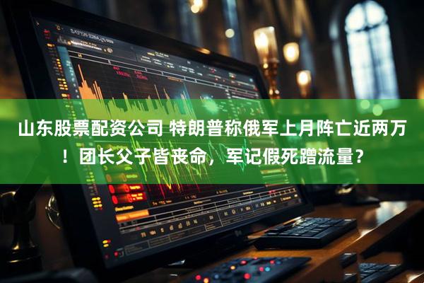 山东股票配资公司 特朗普称俄军上月阵亡近两万！团长父子皆丧命，军记假死蹭流量？